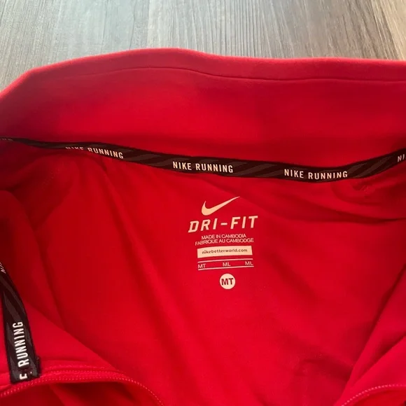 Nike Mens Canada Pro Elite Running 1/2 Zip Lightweight Shirt Jacket Red Sz MT